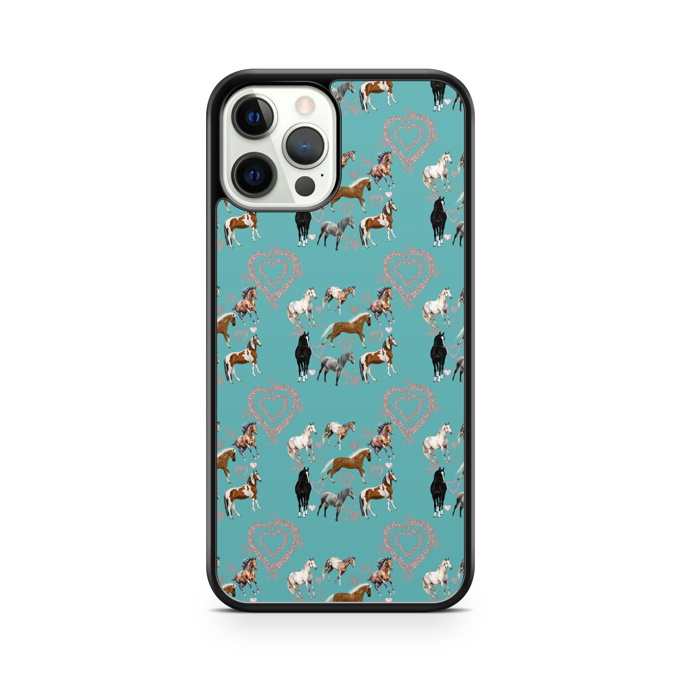 horse and love heart design on phone case