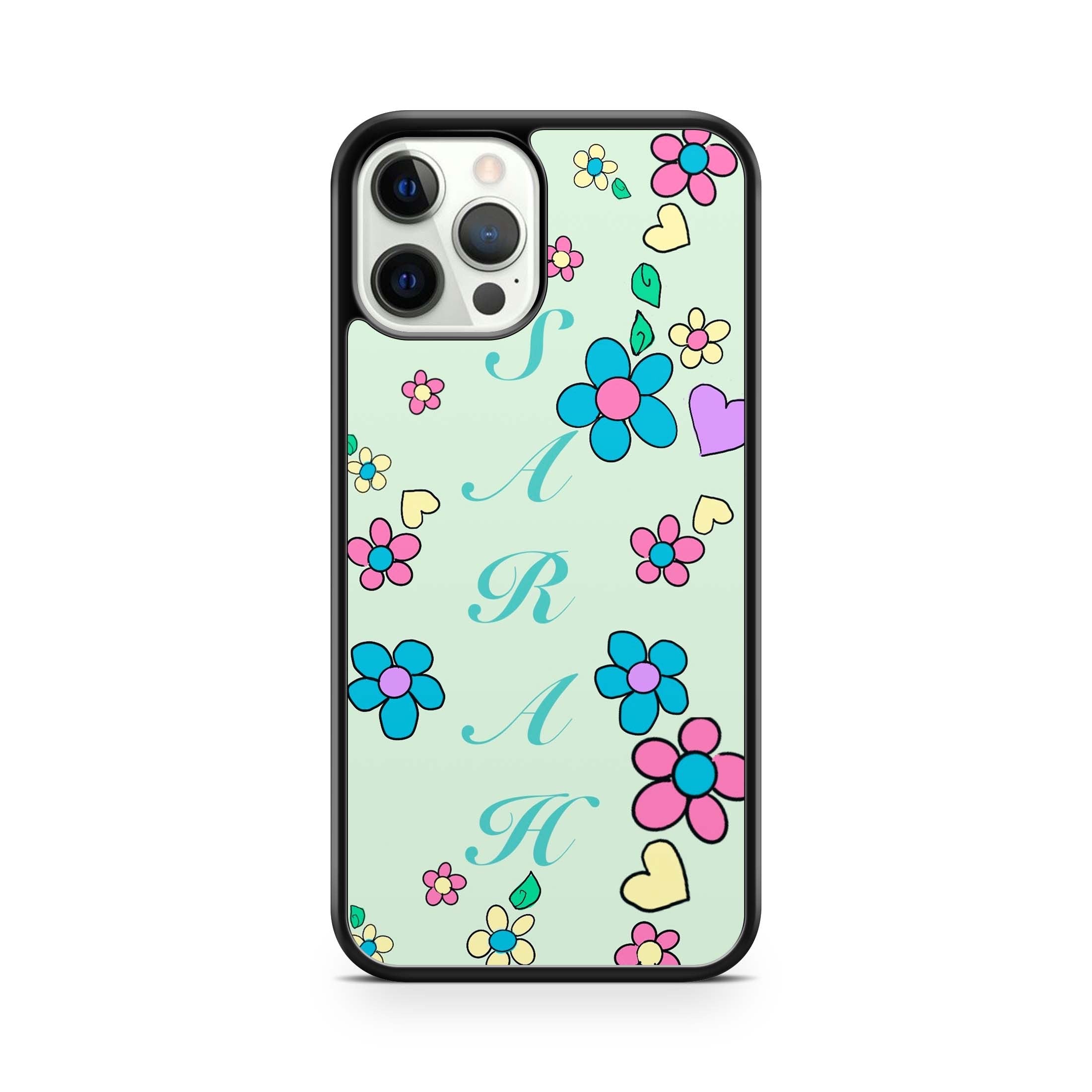 Floral Daisy Print Custom Name Phone Case