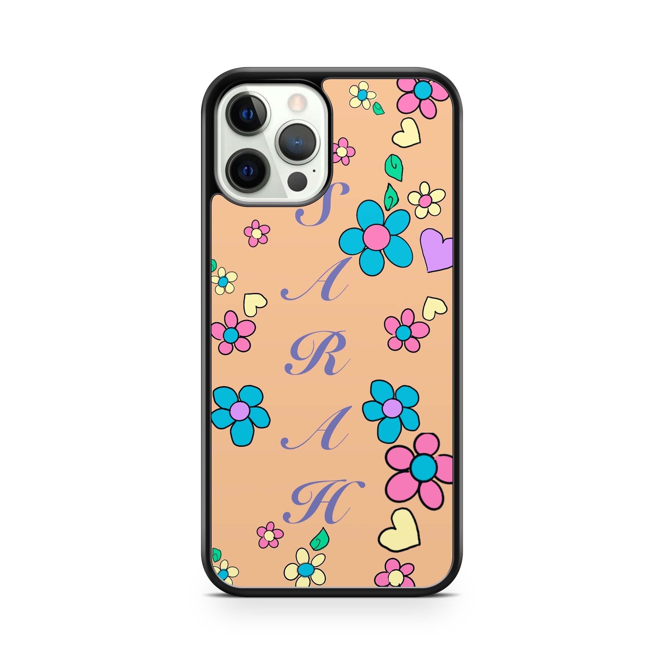 Floral Daisy Print Custom Name Phone Case