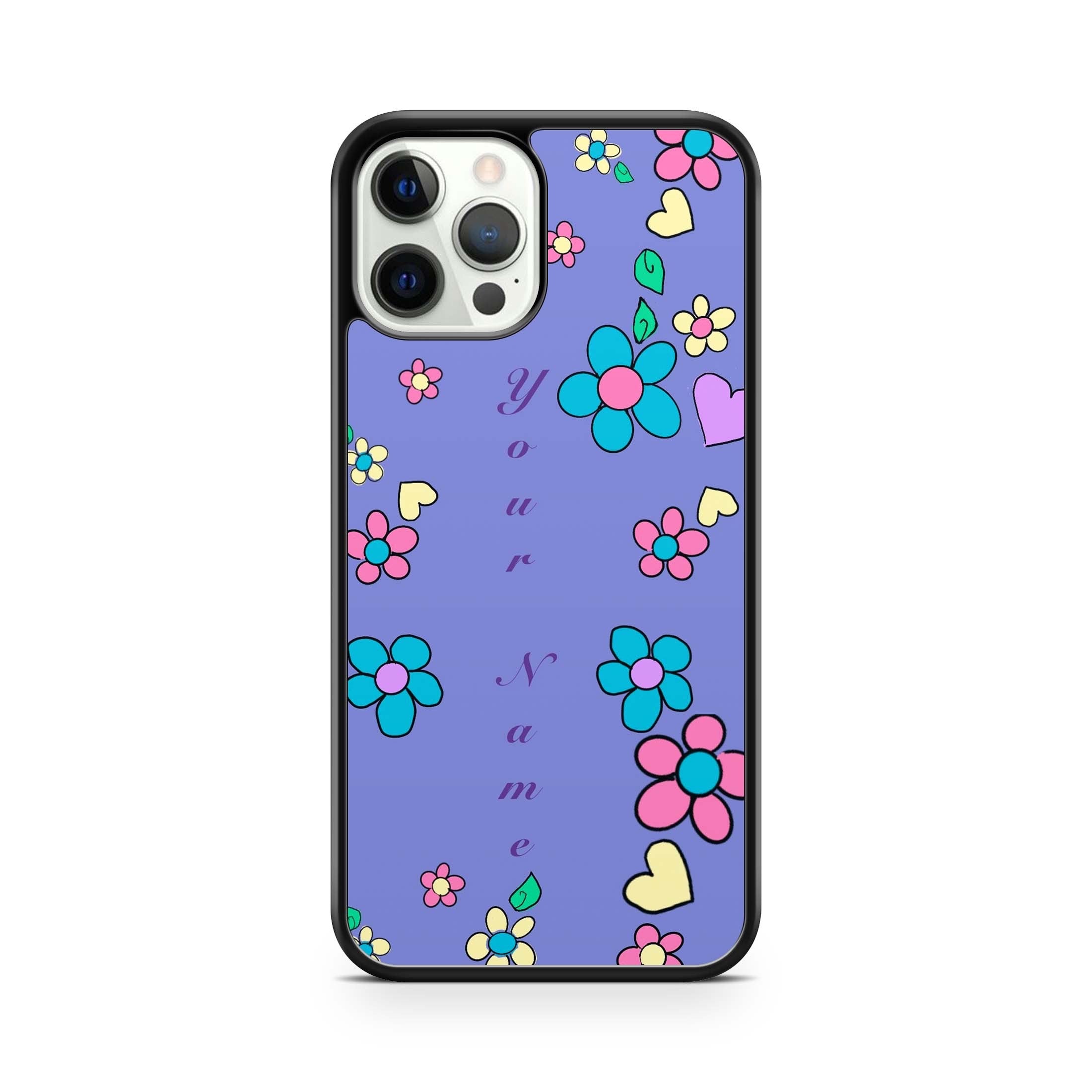 Floral Daisy Print Custom Name Phone Case