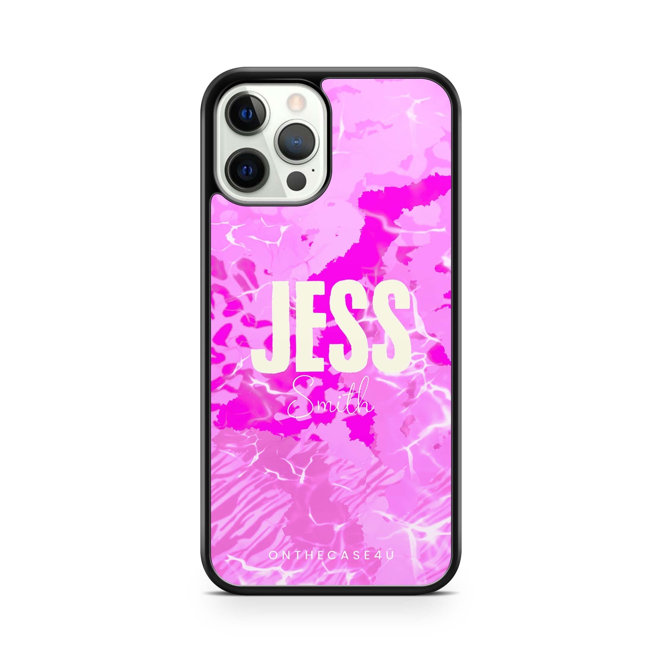 Custom Pink Patterned Name Phone Case