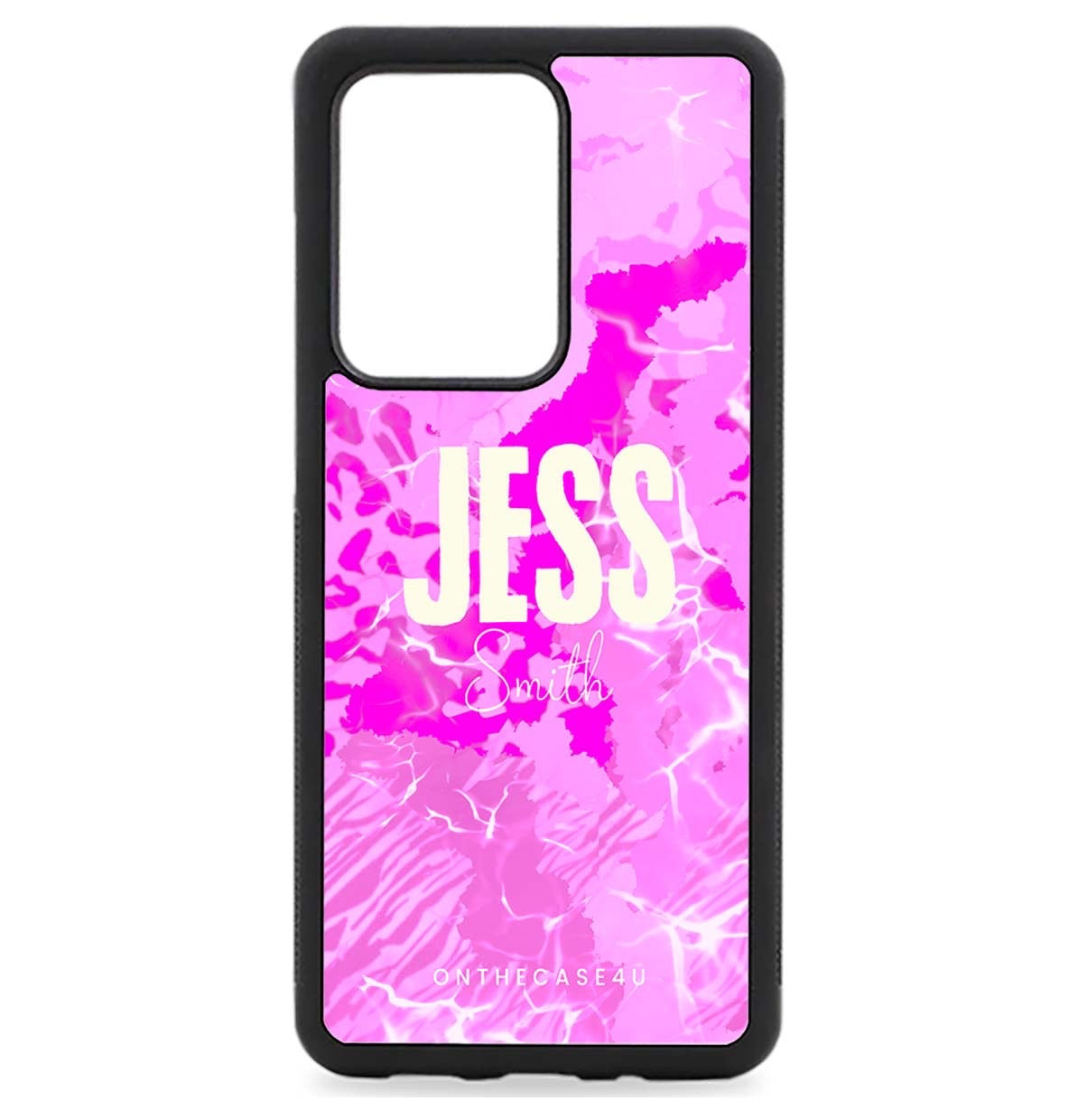 Pink Custom Patterned Name Samsung Phone Case