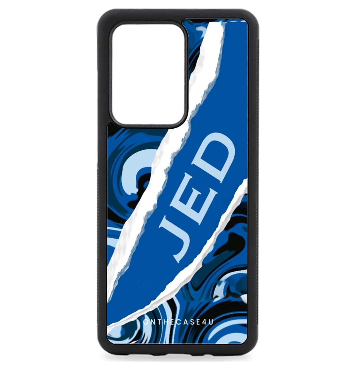 Blue Custom Paper Ripped Name Samsung Phone Case