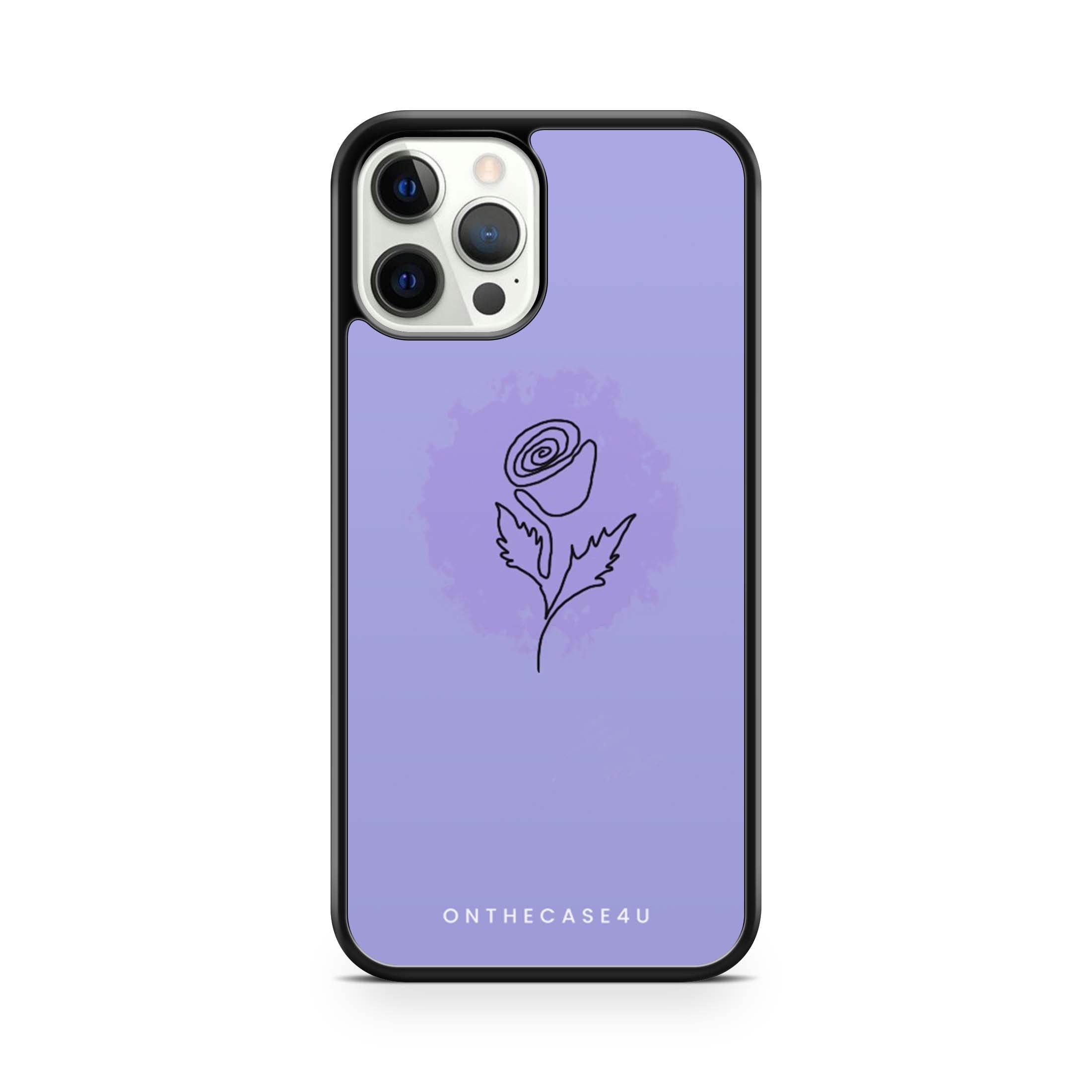 Pastel Line Art Rose Phone Case