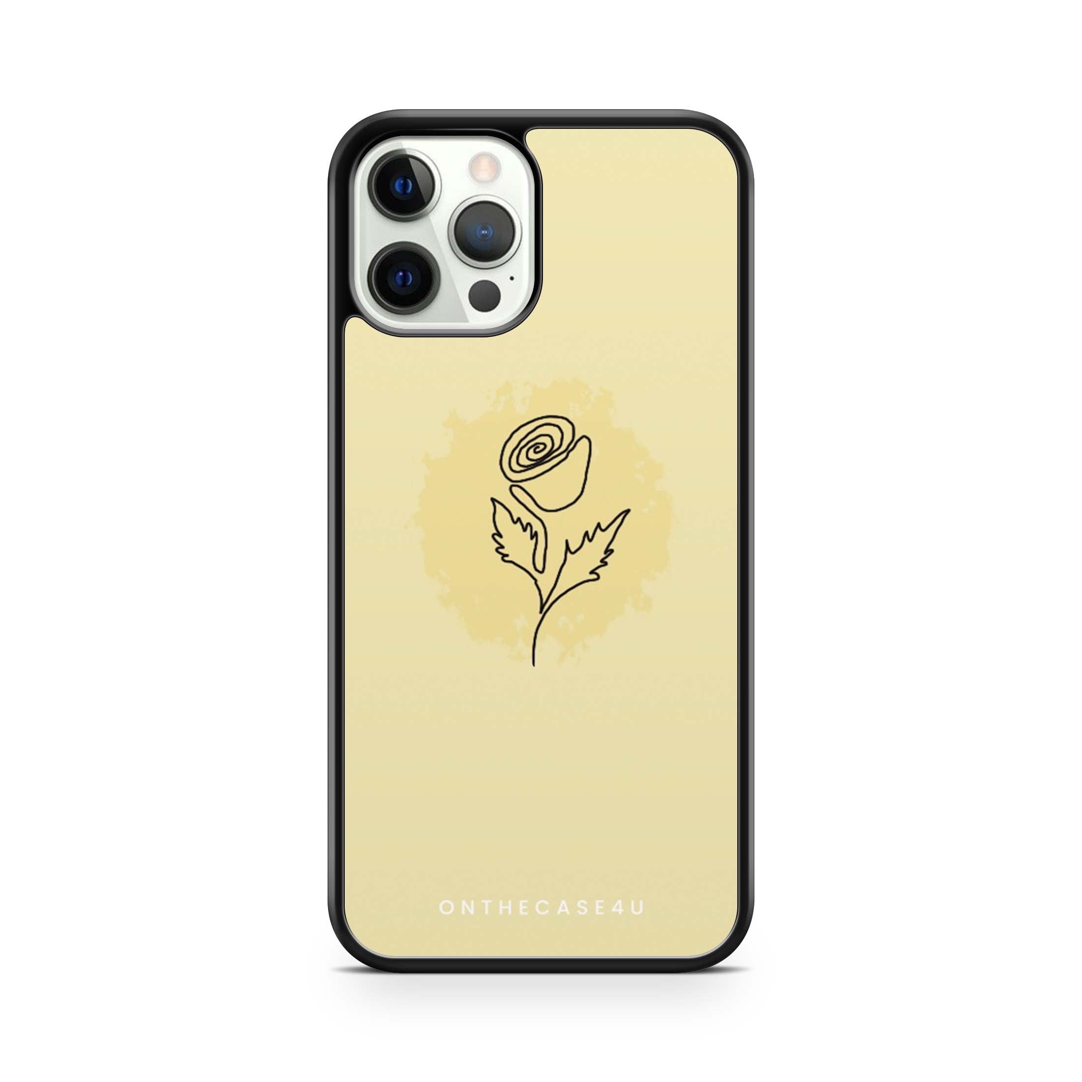 Pastel Line Art Rose Phone Case