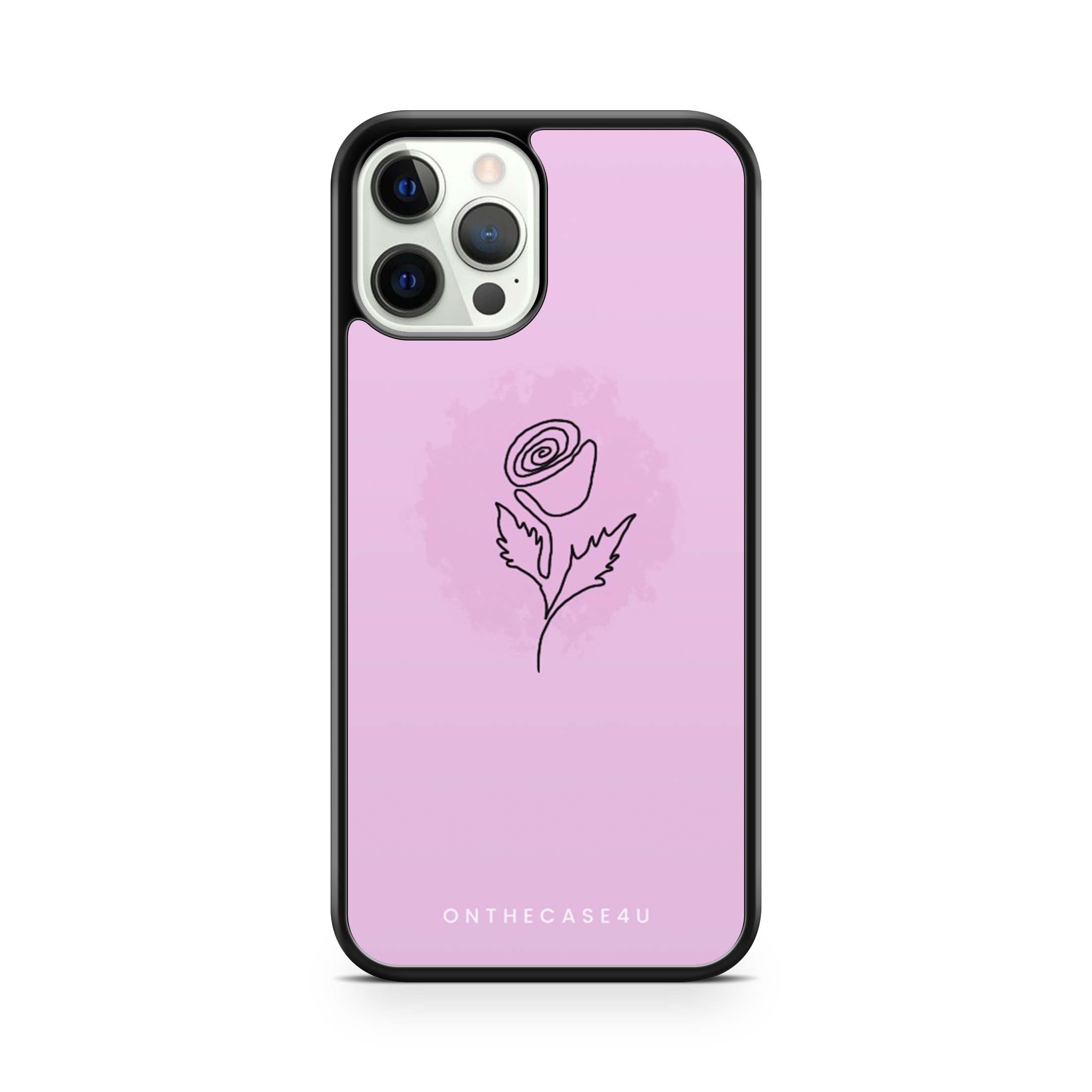 Pastel Line Art Rose Phone Case