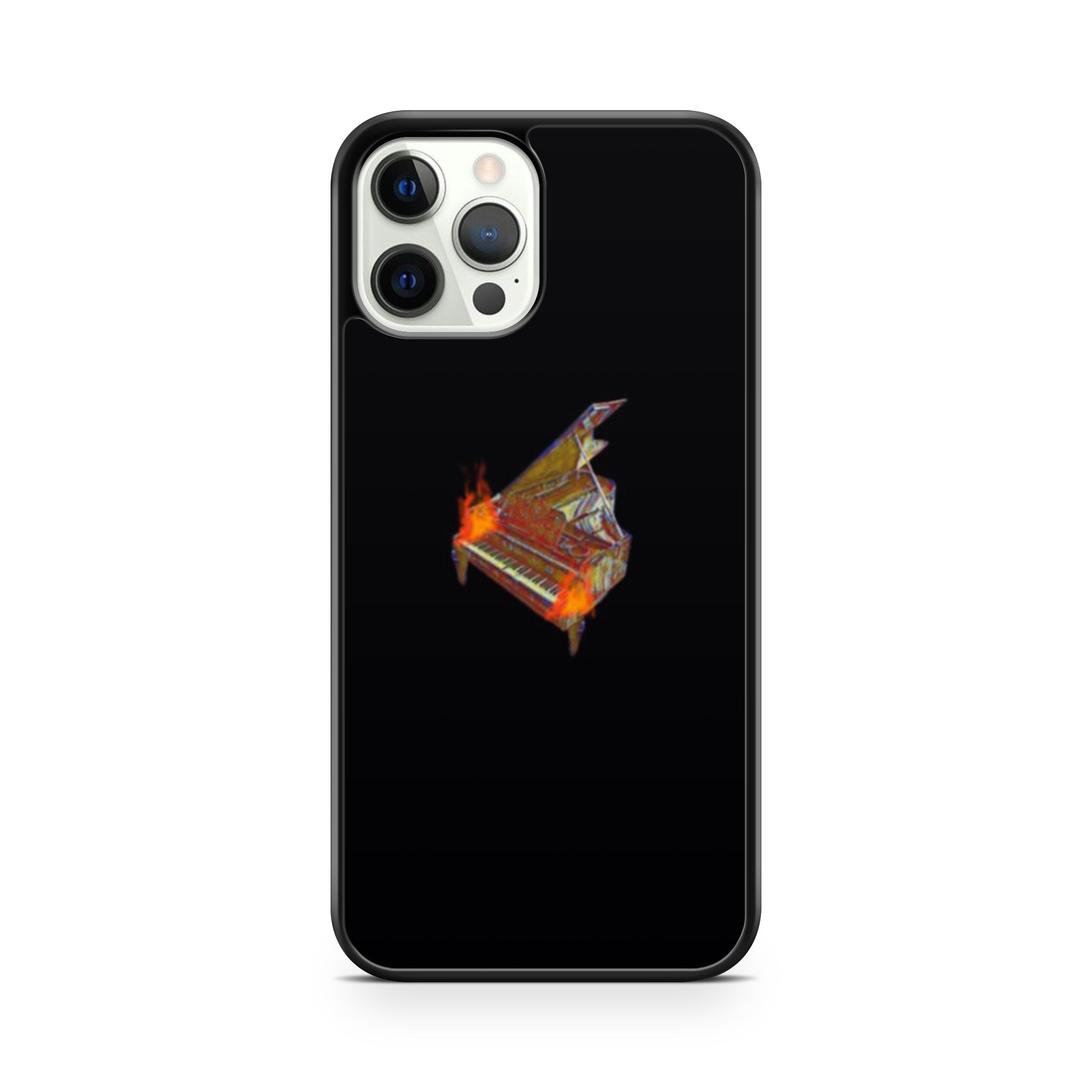 Black Phone Case with Piano