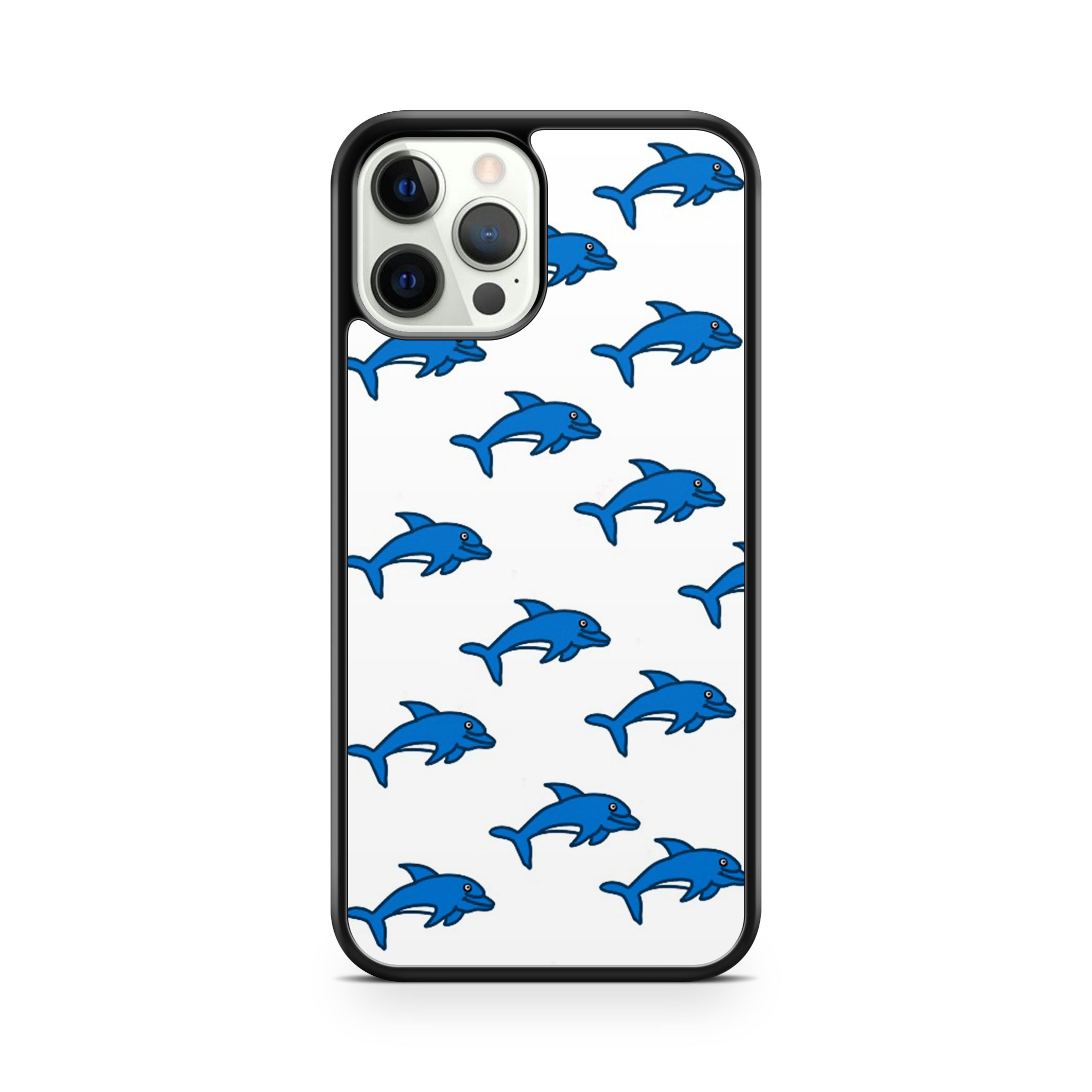 Blue and white dolphin print for iPhone case