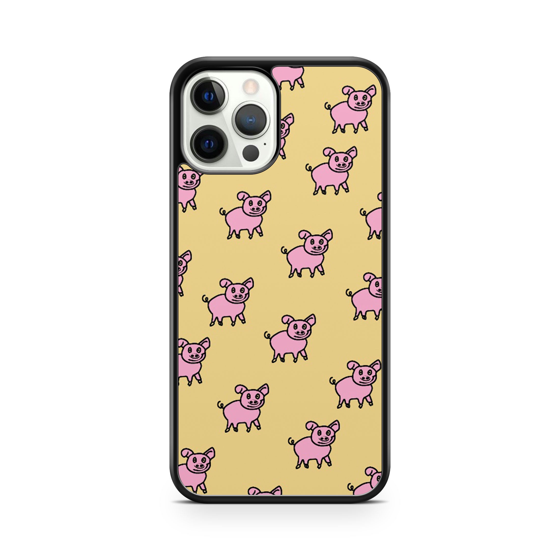 Yellow piglet print phone case cover for iPhone