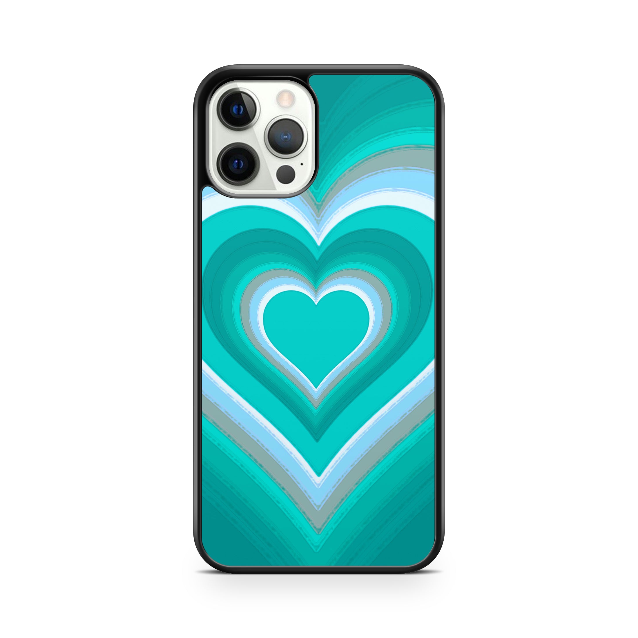 Teal Expanding Hearts Phone Case for iPhone and Samsung - OnTheCase4U