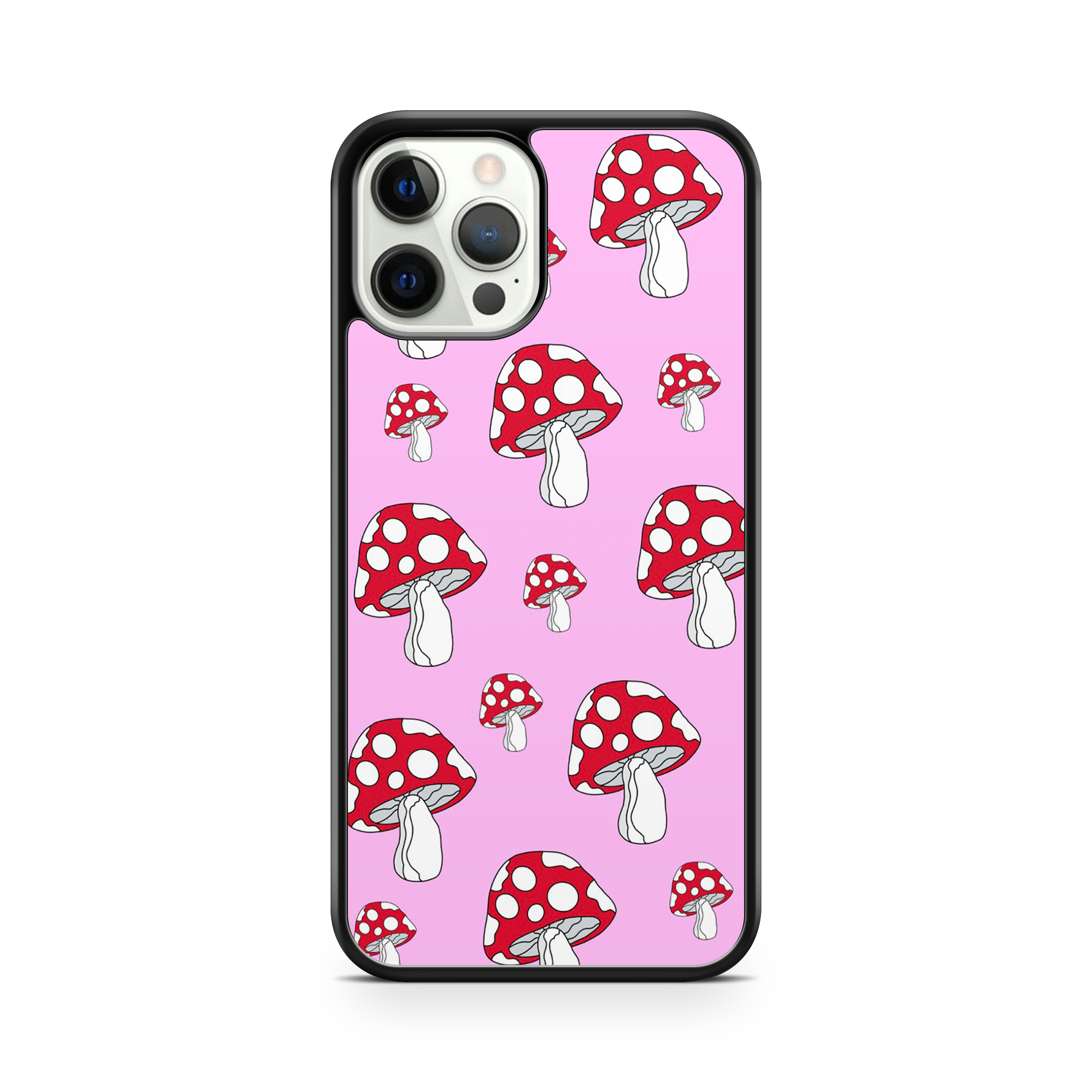 Pink toadstool pattern phone case for iPhone