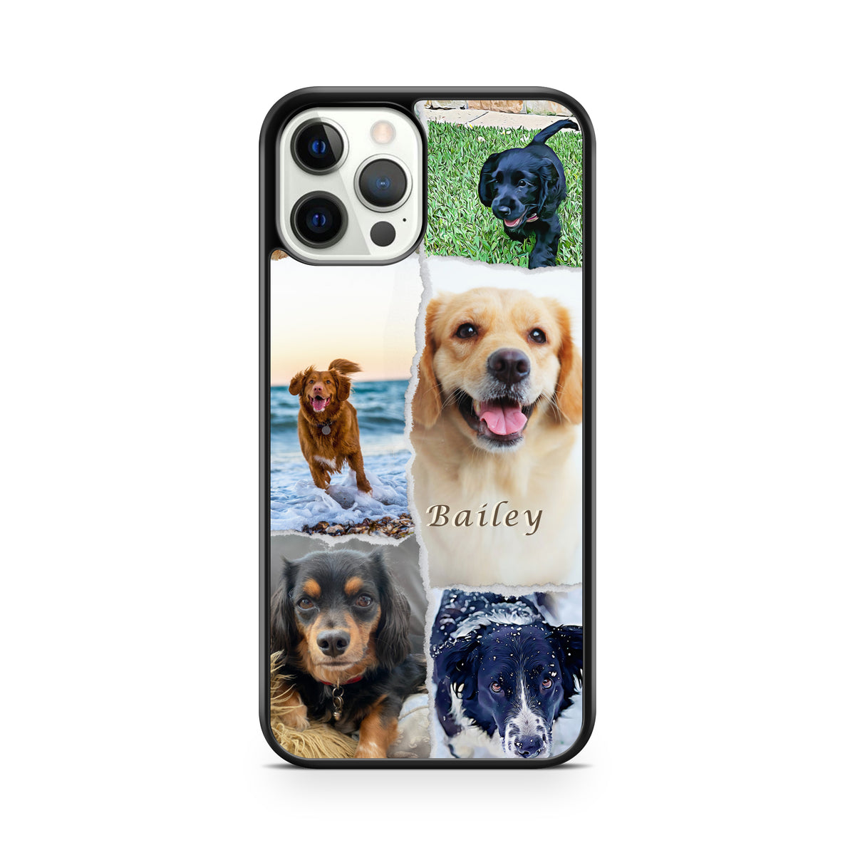 Personalised Dog Photo Collage Phone Case | Custom Pet Picture Case with name