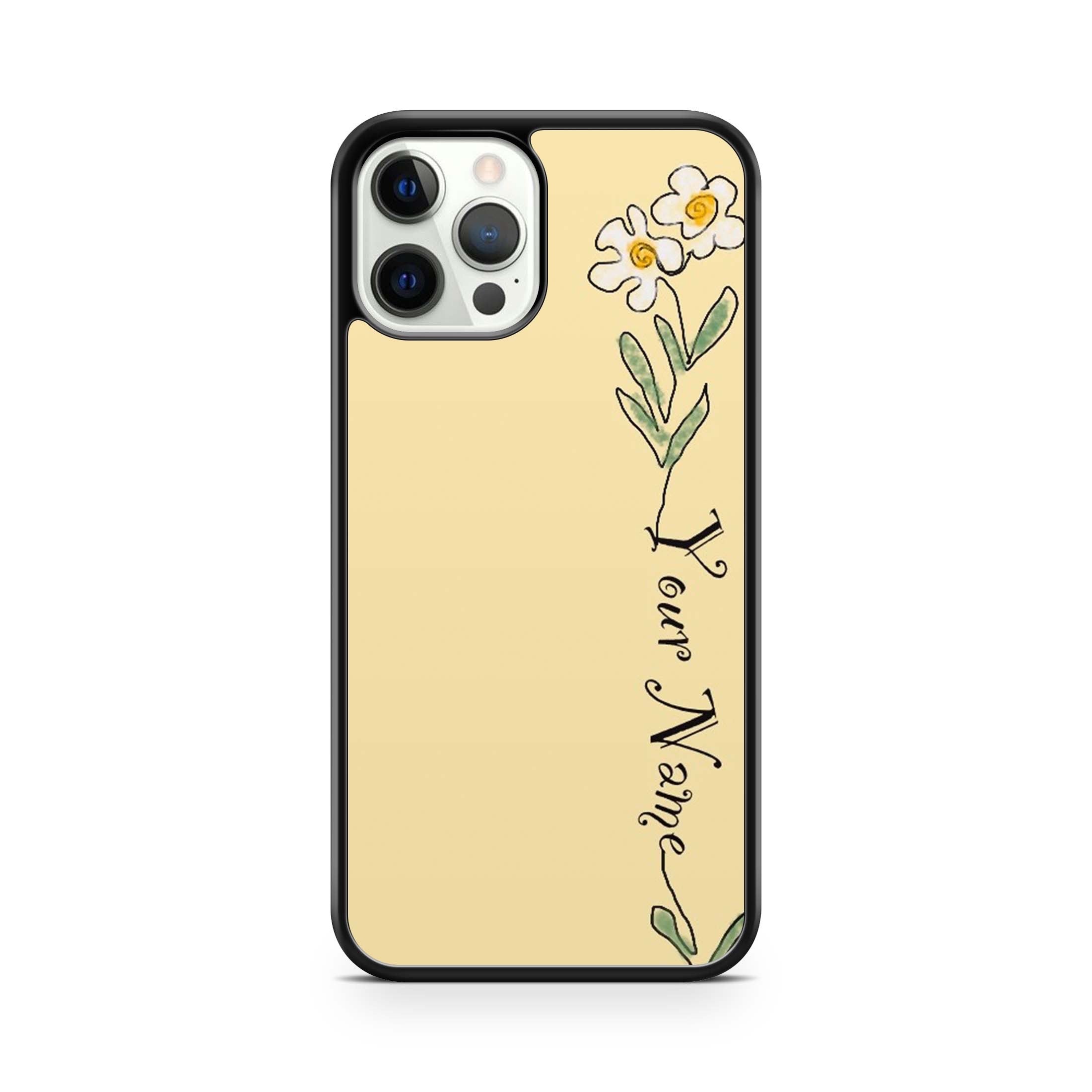 Minimalist Floral Design Personalised With Your Name Phone Case