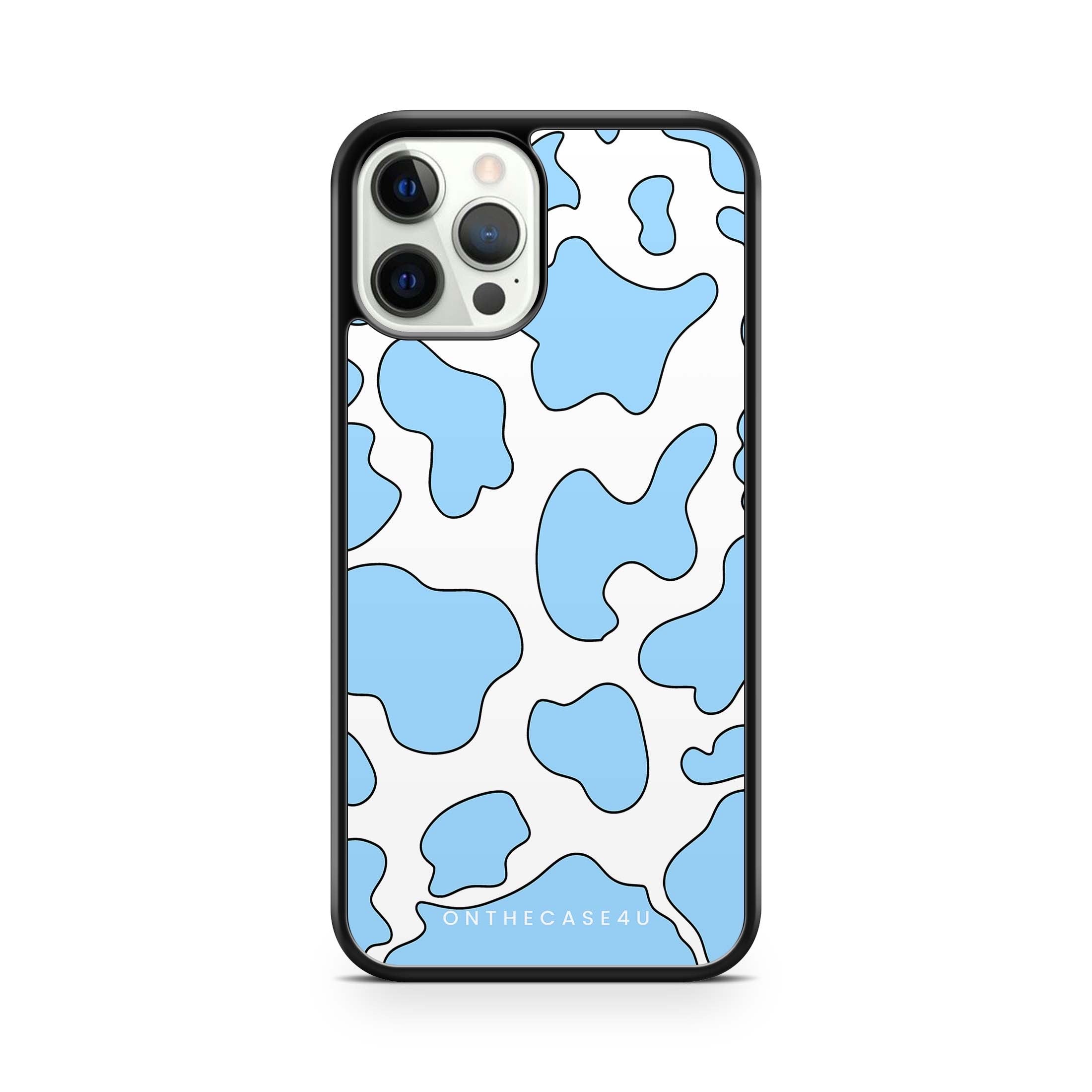 Blue Cow Print Phone Case For iPhone