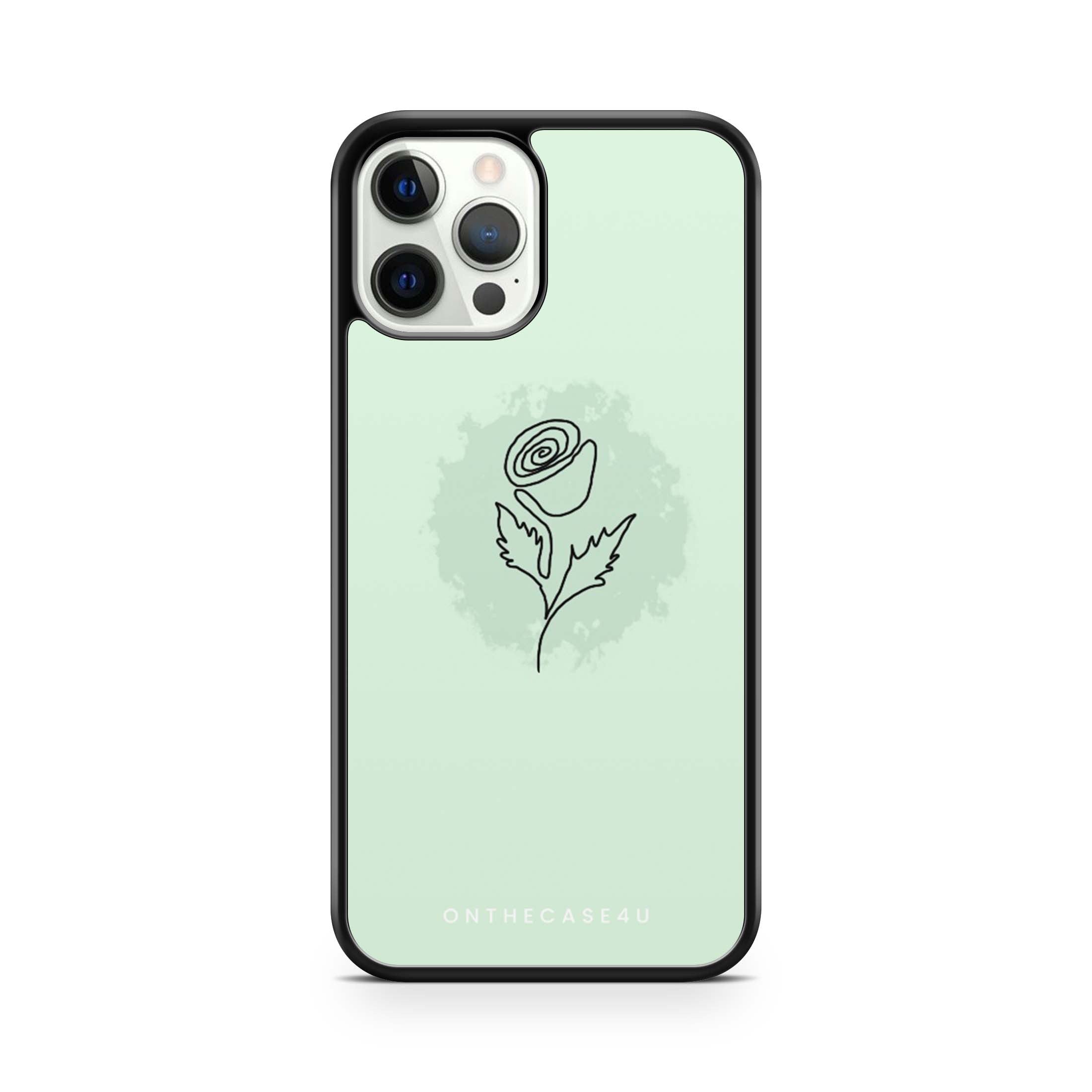 Pastel Line Art Rose Phone Case