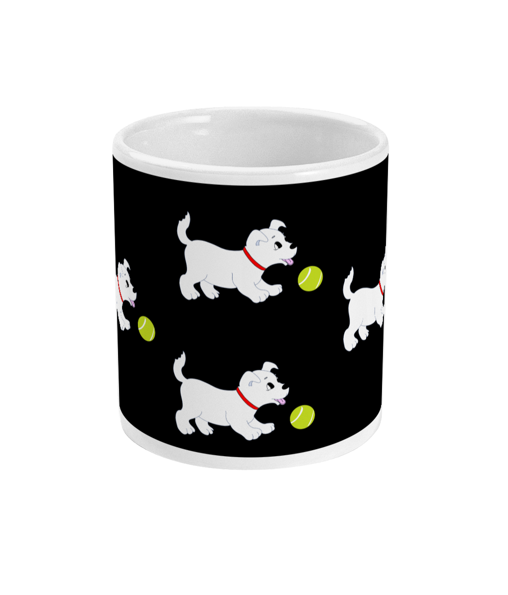 Dog Chasing Tennis Ball Mug