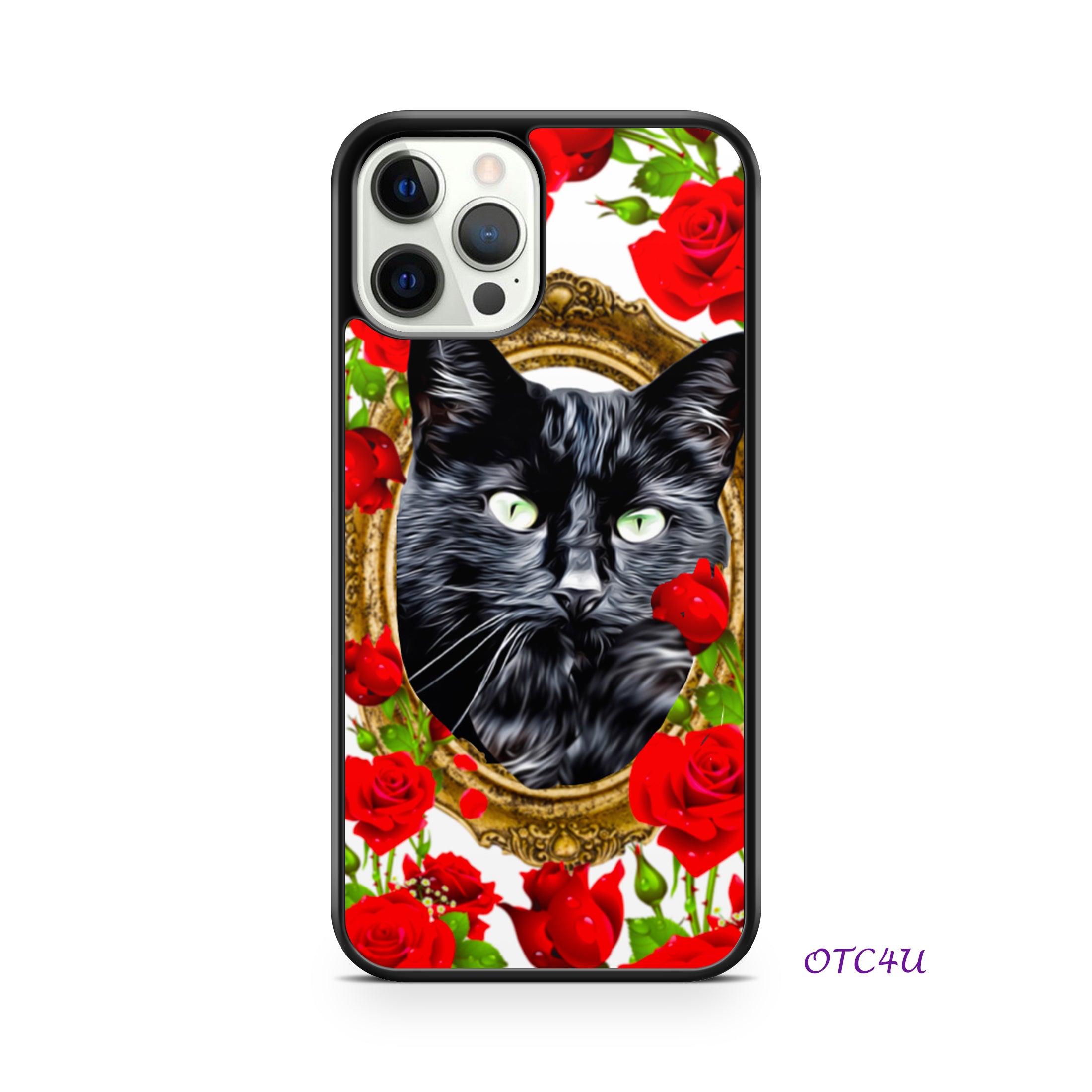 Samsung Phone Case With Custom Pet Portrait and Flowers