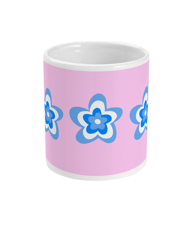 Blue Flower Patterned Mug