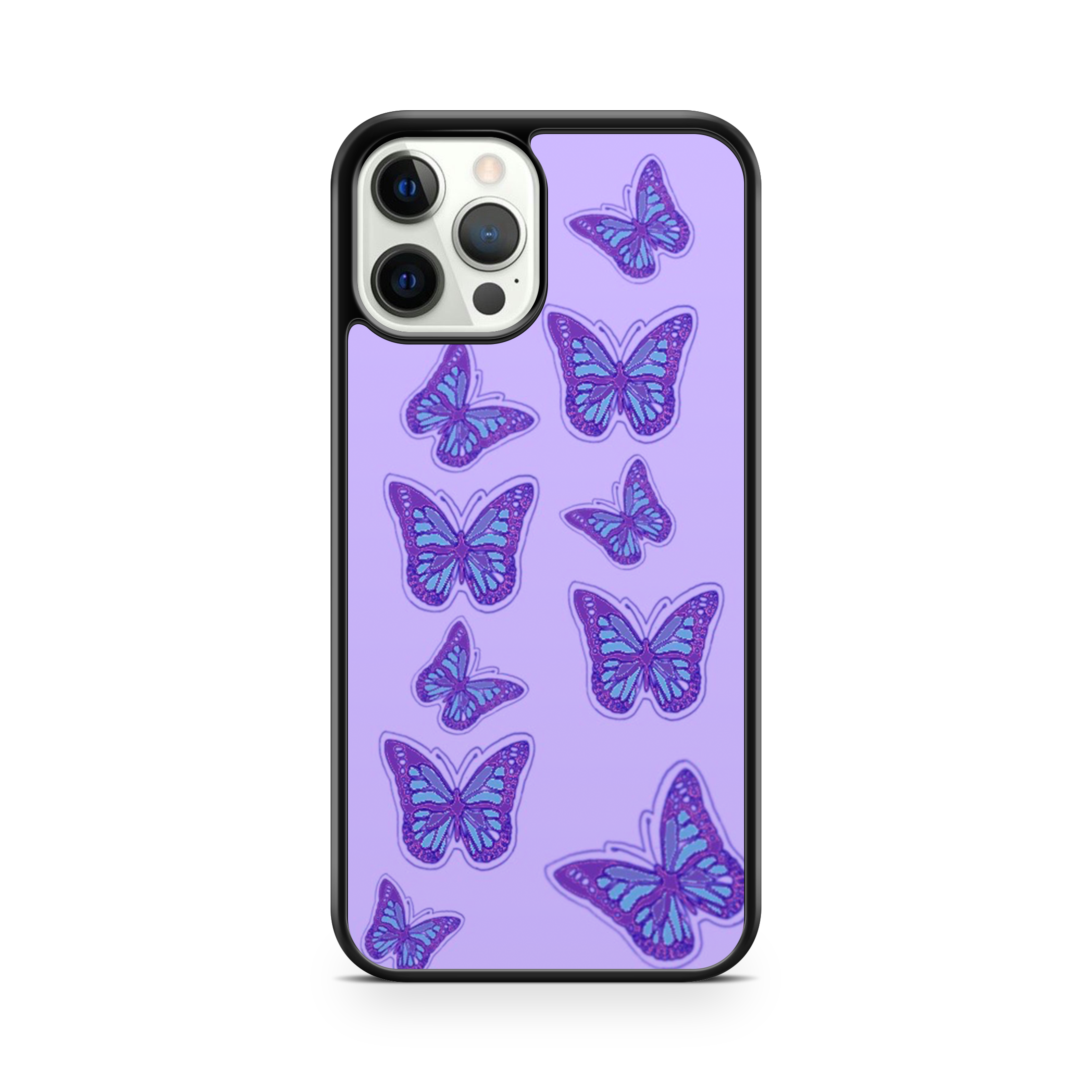 Purple Glitter Butterfly Print Phone Case For IPhone & Samsung - OnTheCase4U