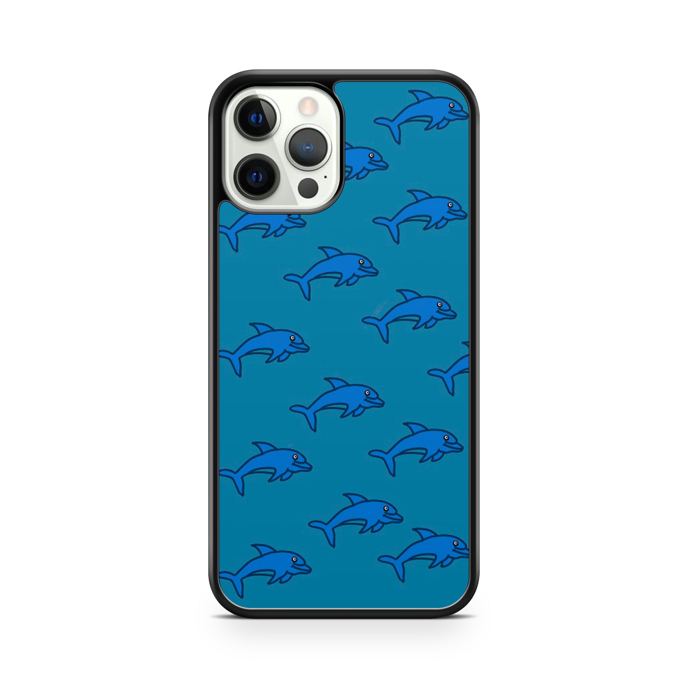 Blue jumping dolphins print phone case