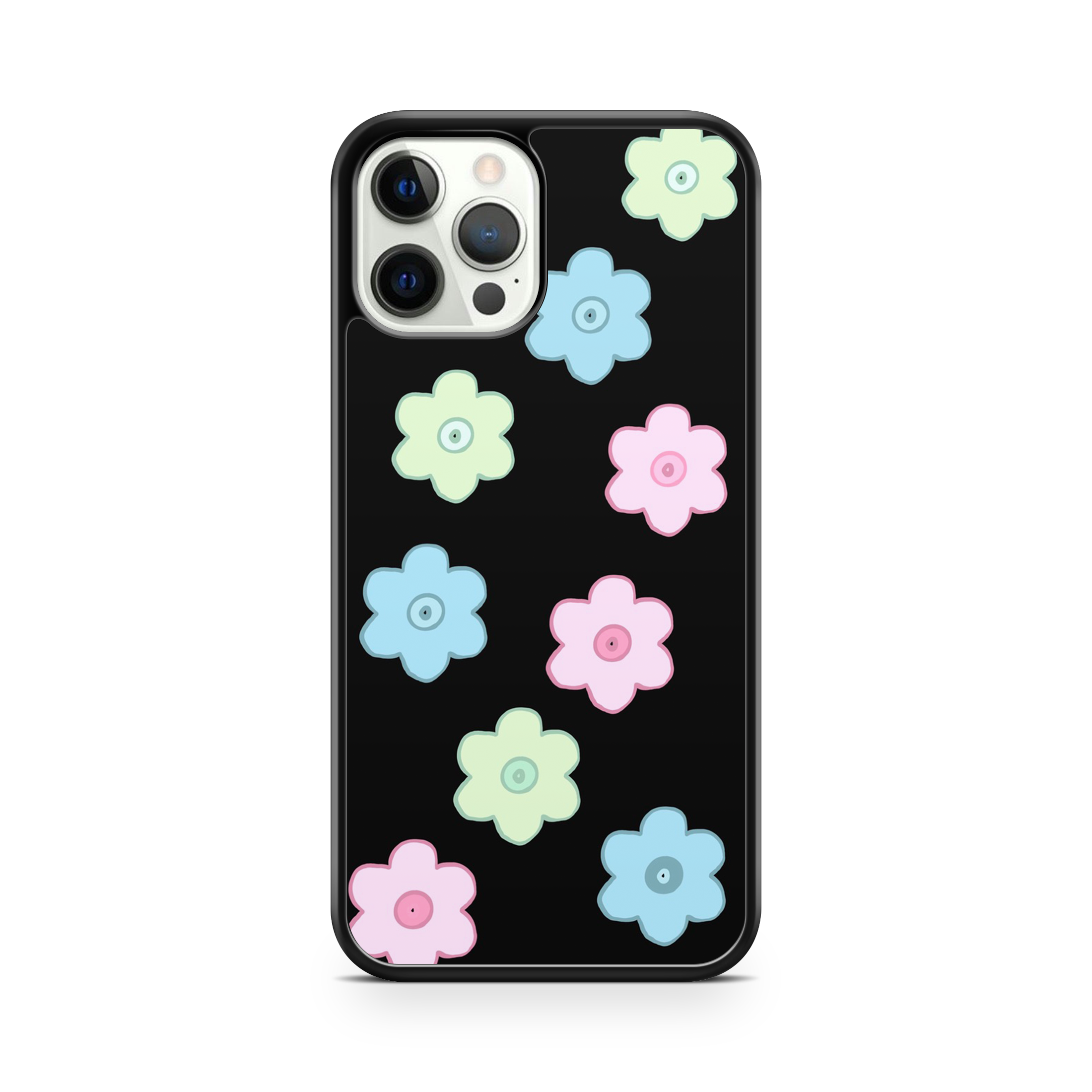 Pastel Black Flowers Phone Case For IPhone & Samsung - OnTheCase4U
