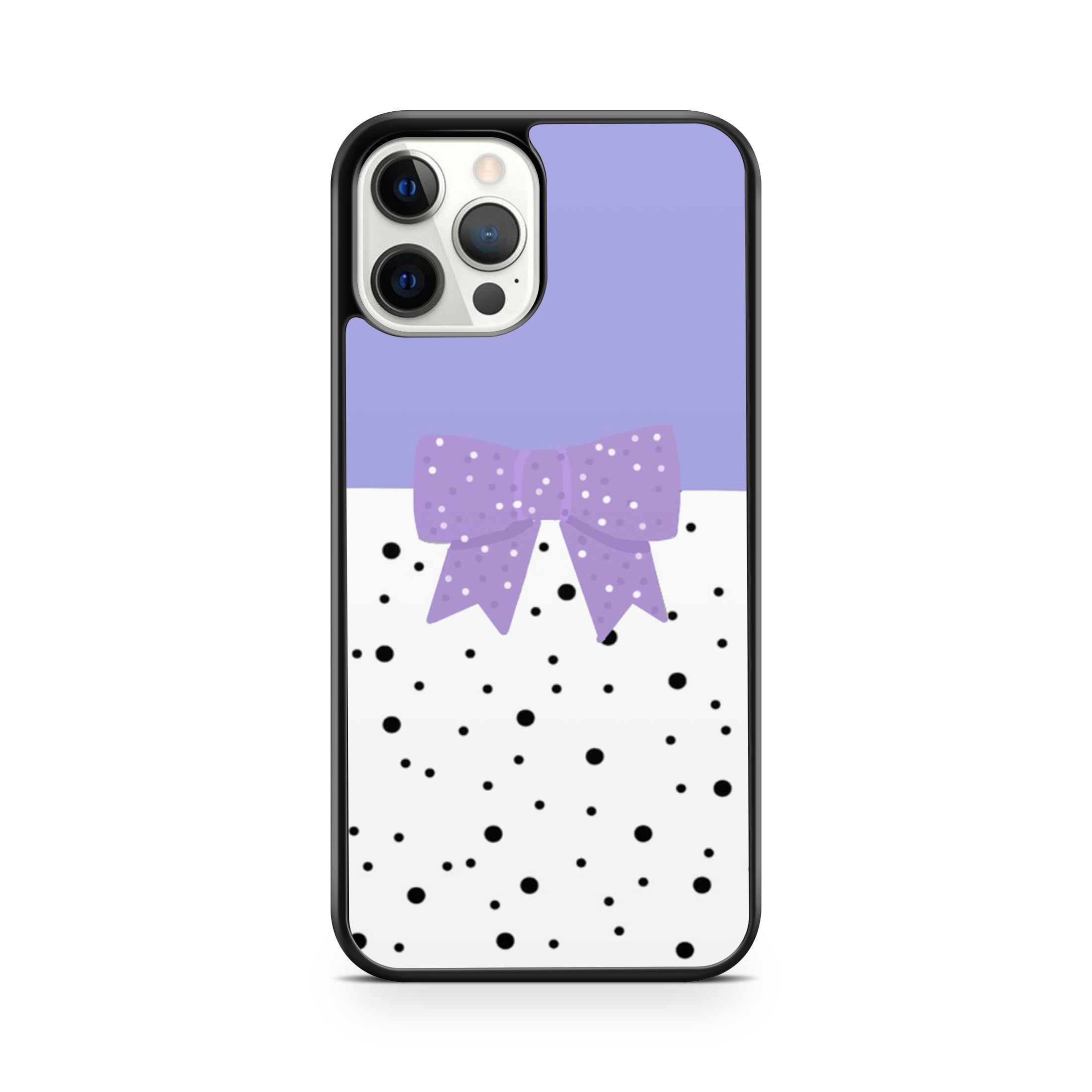 Purple and white bow spotted phone case covet